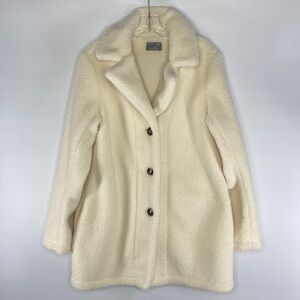 Masseys Cream Button Up Sherpa Jacket Size Small